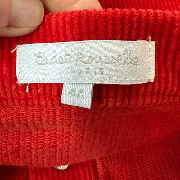 Cadet Rousselle Paris Red Corduroy Button Skirt (Size 4) - Picture 3 of 4